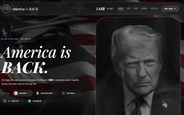 America Is Back website preview
