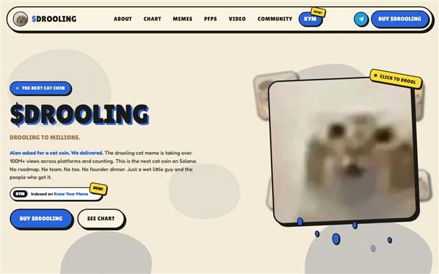 Drooling Cat website preview