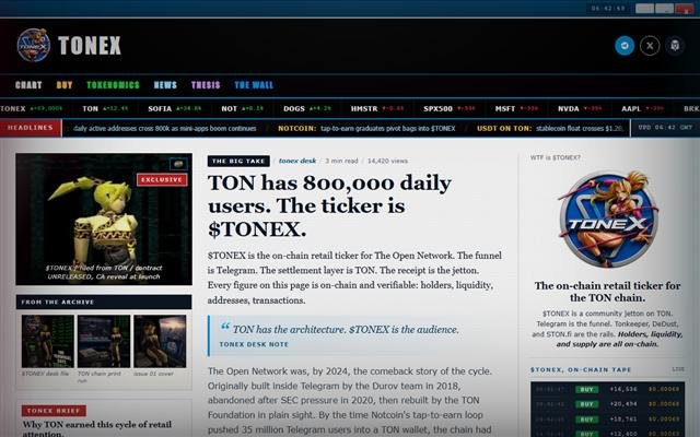 Tonex website preview